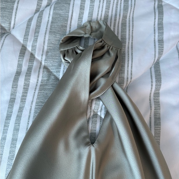 Show Me Your MuMu Satin Olive Dress - Picture 2 of 5